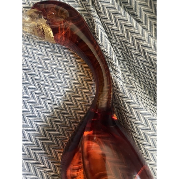 Vintage Murano Art Glass Duck 7.5"  Amber Glass - Picture 3 of 15
